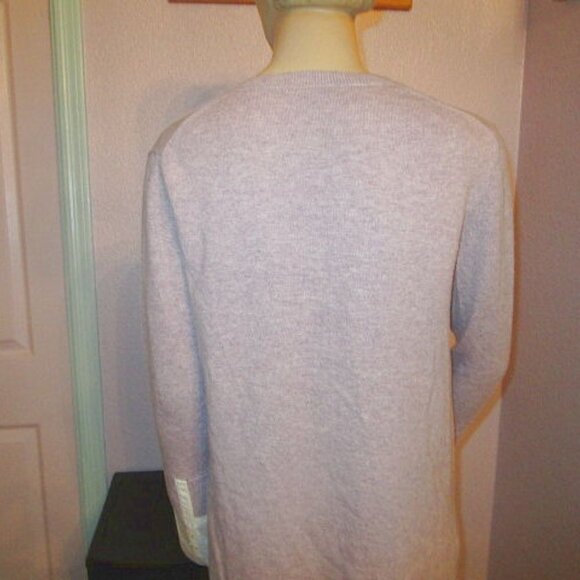 J Crew Wool Blend Sweater Size XS Layered Look V-Neck Lilac Tunic French Cuffs - Picture 8 of 10